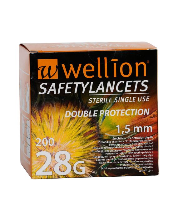 Wellion 28G Safety Lancetten (200 stuks)