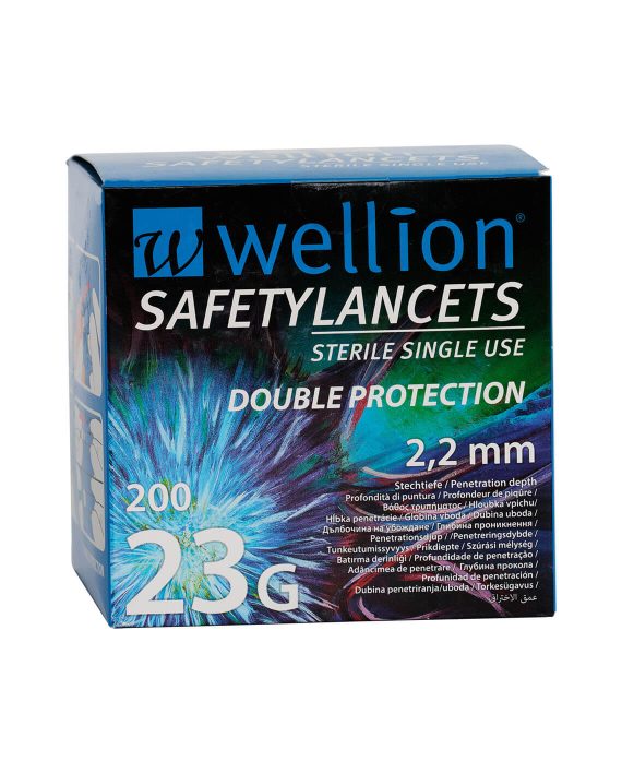 Wellion 23G Safety Lancetten (200 stuks)