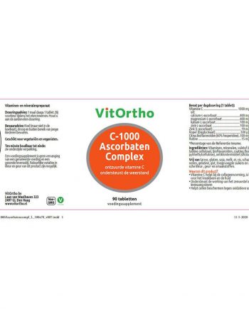 VitOrtho C-1000 Ascorbaten Complex (90 tabletten)