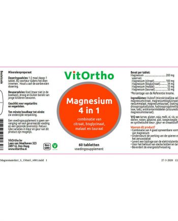 VitOrtho Magnesium 4-in-1 (60 tabletten)