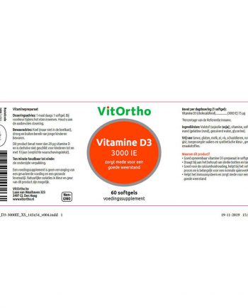 VitOrtho Vitamine D3 3000 IE (60 softgels)