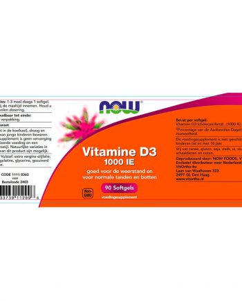 NOW Vitamine D3 1000 IE (90 softgels)
