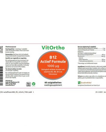 VitOrtho B12 Actief Formule 1000 µg (60 zuigtabletten)