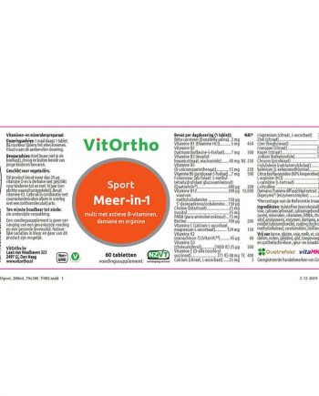 VitOrtho Meer-in-1 Sport (60 tabletten)