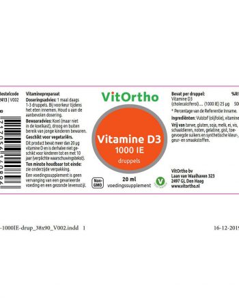 VitOrtho Vitamine D3 1000 IE druppels (20ml)
