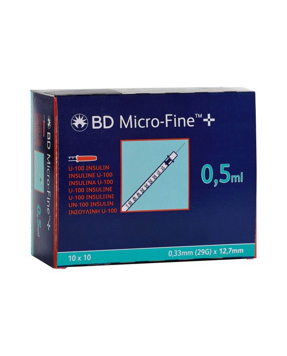 BD Micro-Fine Insulinespuiten U-100 0,5ML 12,7MM 29G (100 stuks)