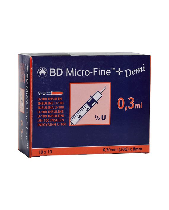BD Micro-Fine Insulinespuiten U-100 0,3ML 8MM 30G (100 stuks)