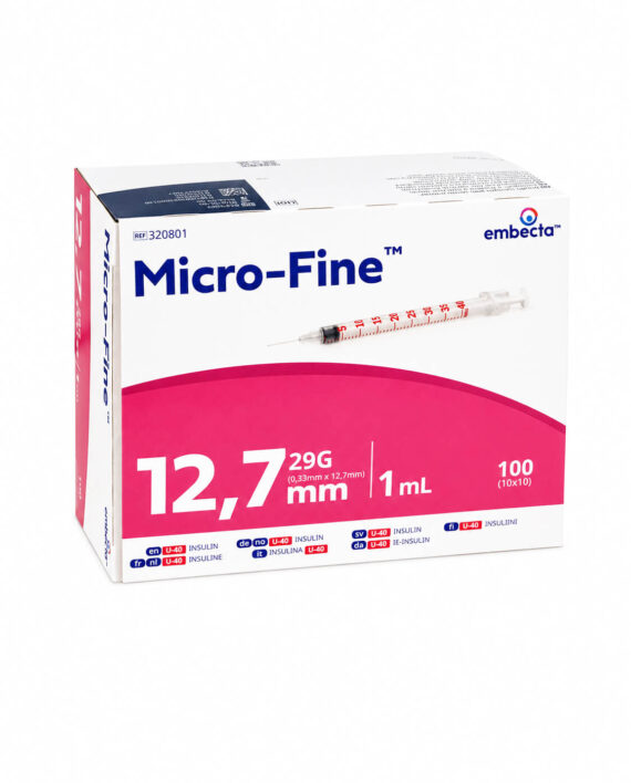 embecta Micro-Fine Insulinespuiten U-40 1ML 12,7MM 29G (100 stuks)